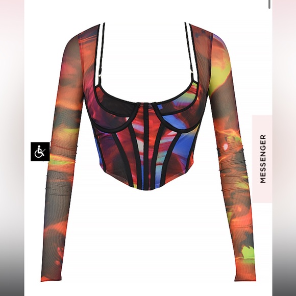 House of CB Mischa Printed Longsleeve Corset - Picture 2 of 5